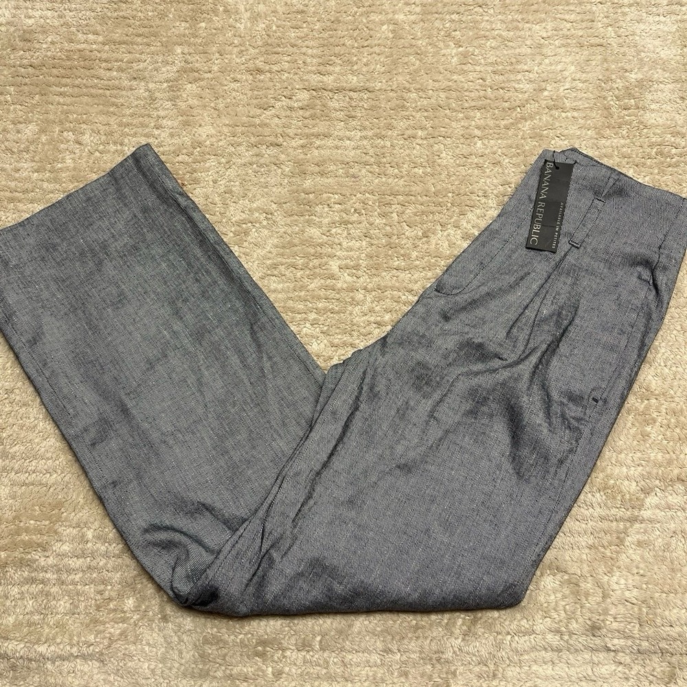 Banana Republic HIGH-RISE WIDE-LEG LINEN-COTTON PANT Women's size 2